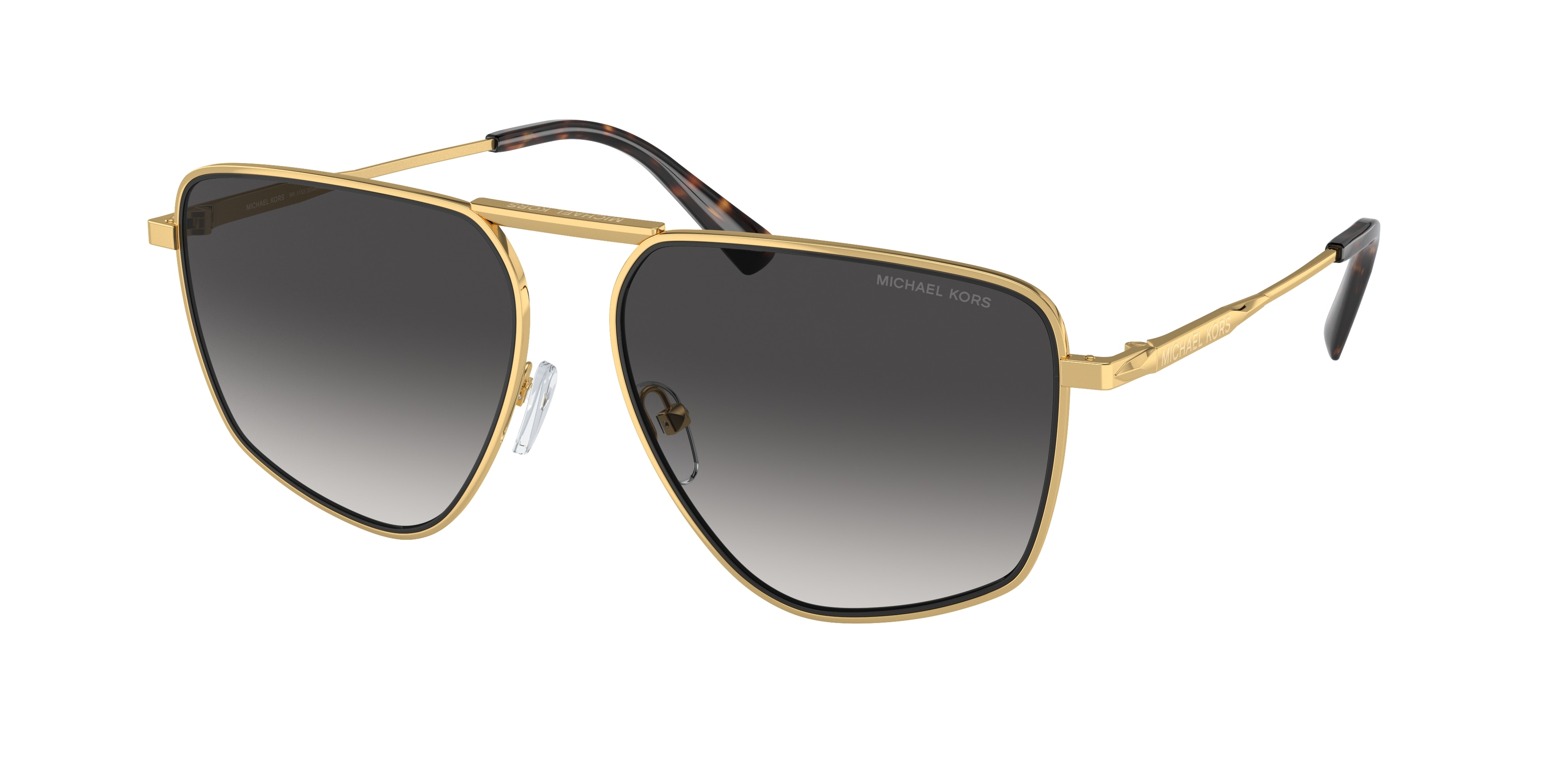 Michael Kors Man MK1153 SILVERTON 18968G Sunglasses Metal Gold Grey Pilot Normal Shaded-image